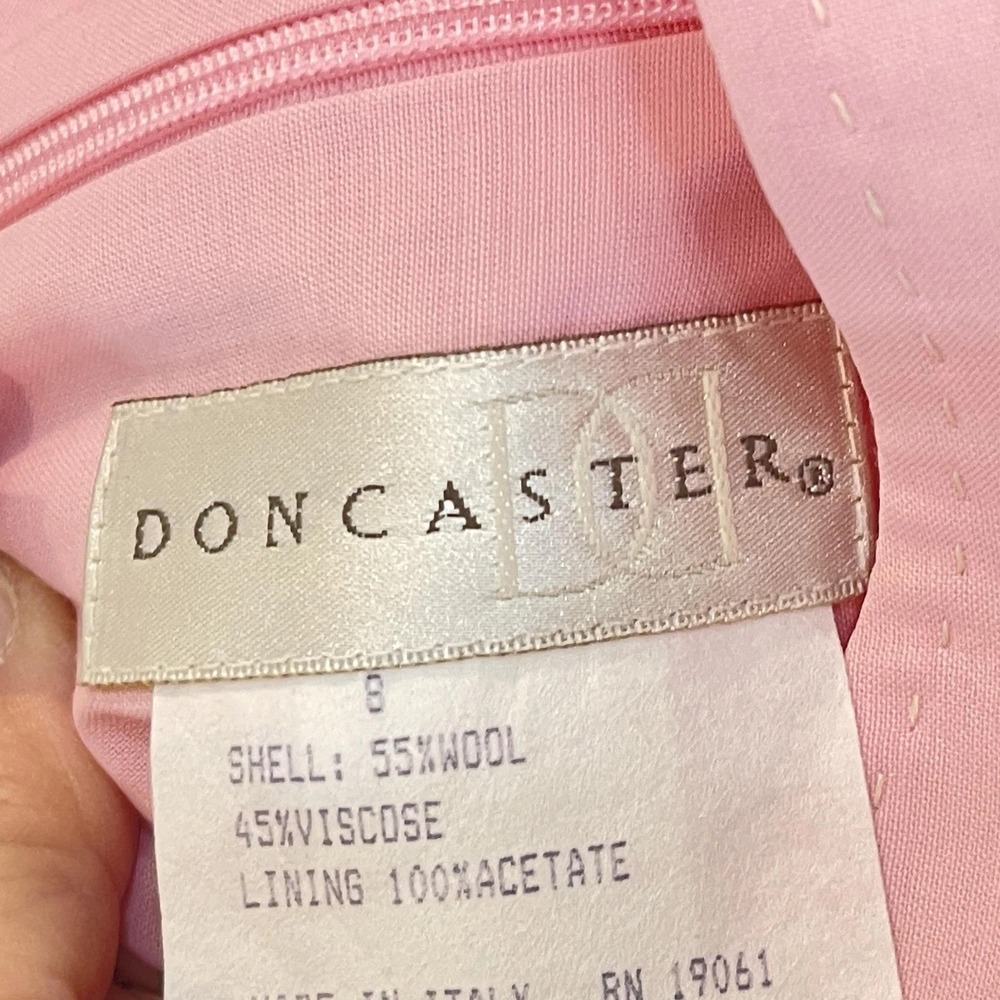 Doncaster Dress‎ Womens 8 Pink Wool Blend Sleeveless Sheath Made In Italy Money - Picture 2 of 10